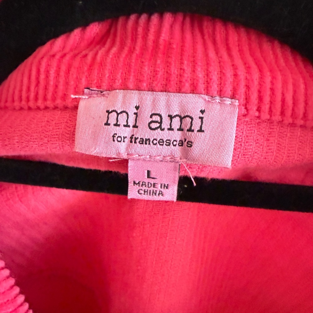 Hot Pink corduroy women’s button-up jacket size large - Picture 2 of 4
